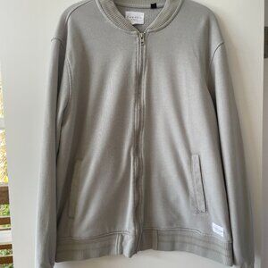 Five Four Full‎ Zip-Up Bomber Crew Neck Sweatshirt in Gray, Size Large